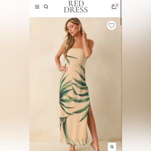 NWT Red Dress Boutique Tropical Print Maxi Dress S
